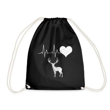 Cadeau de battement de coeur Stag Hunter - Sac de sport léger - noir - Devant
