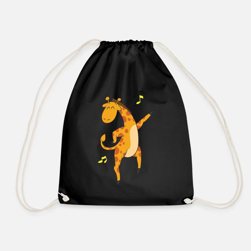 Giraffe tanzt - Turnbeutel - Schwarz