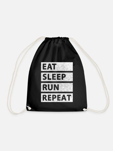 Eat Sleep Run Repeat - Turnbeutel - Schwarz