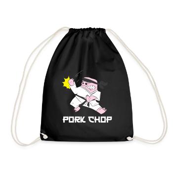 Karate Schwein Pork Chop - Turnbeutel - Schwarz - Vorne