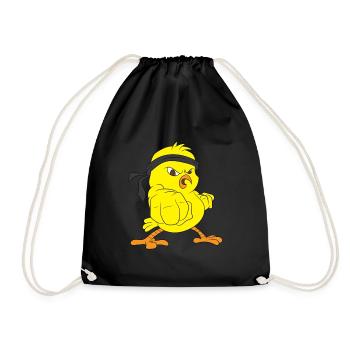 Karaté poussin oiseau - Sac de sport léger - noir - Devant