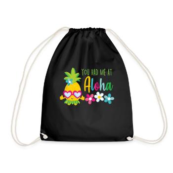 Ananas Aloha dessin Hawaï plage soleil d'été - Sac de sport léger - noir - Devant