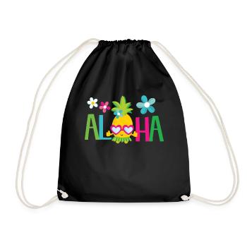 Aloha ananas - plage de soleil d'été Hawaii - Sac de sport léger - noir - Devant