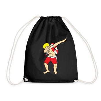 Dabbing Lifeguard, Bademeister, Rettungsschwimmer - Turnbeutel - Schwarz - Vorne