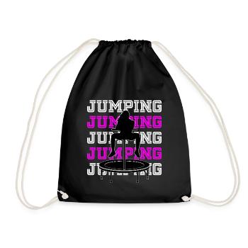 Jumping Trampoline Fitness Workout Trend Sport - Drawstring Bag - black - Front