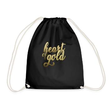 heart of gold - Drawstring Bag - black - Front