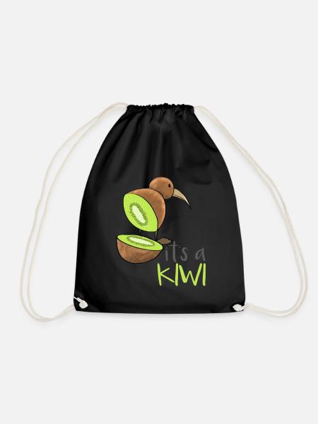 Kiwi Frucht Kiwi Vogel - Turnbeutel - Schwarz