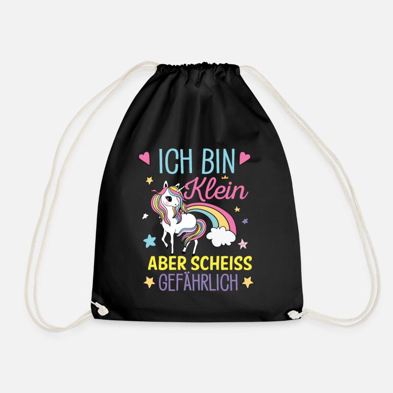 Ich bin klein aber Scheiss gefährlich! Einhorn - Turnbeutel - Schwarz
