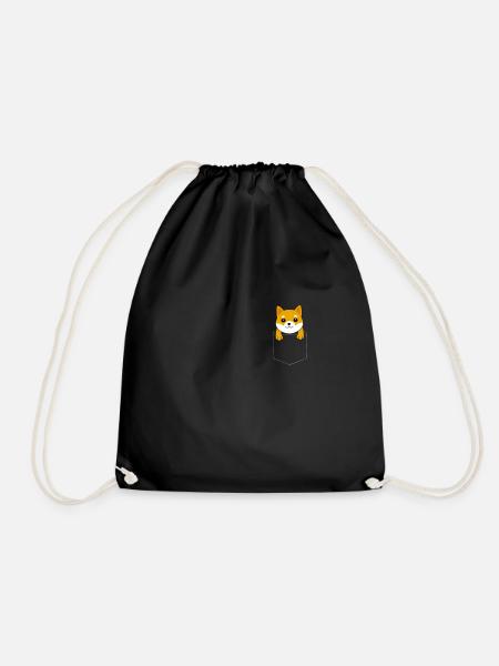 SHIBAINU SHIBA INU Geschenk Hund Tasche Pocket - Turnbeutel - Schwarz