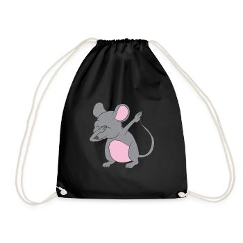 Dabbing Ratte / Maus - Turnbeutel - Schwarz - Vorne