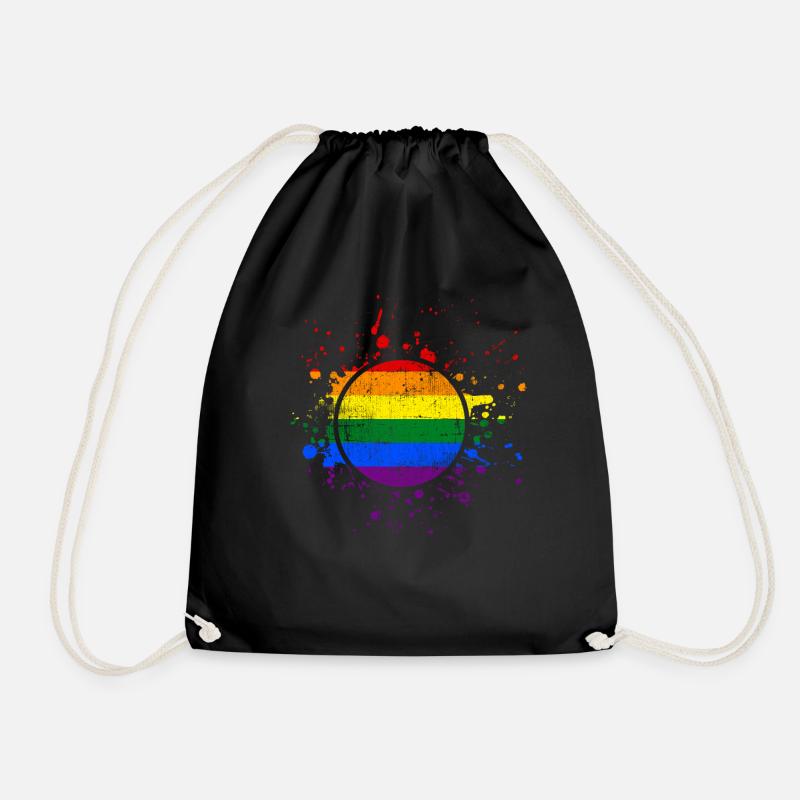 Regenbogen LGBT - Turnbeutel - Schwarz