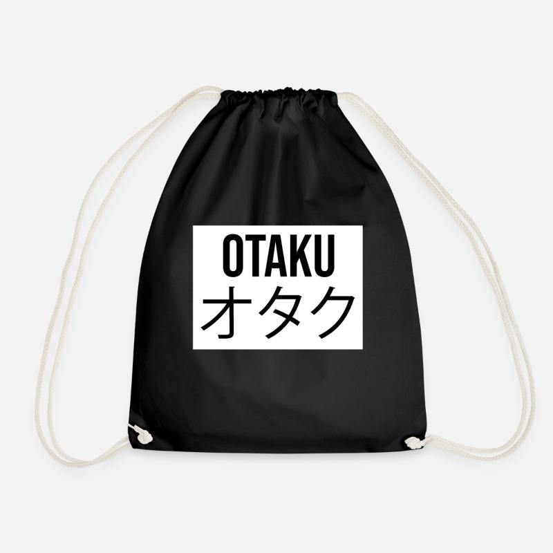 Otaku anime manga - Drawstring Bag - black