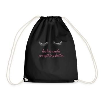 Lashes Make Everything Better Make Up Kosmetiker - Turnbeutel - Schwarz - Vorne