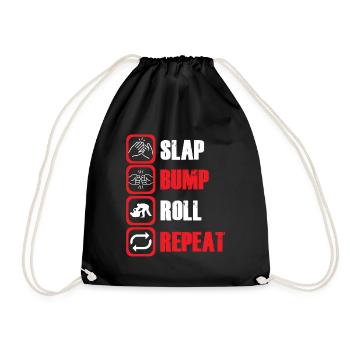 Slap Bump Roll Brazilian Jiu Jitsu BJJ Geschenk - Turnbeutel - Schwarz - Vorne