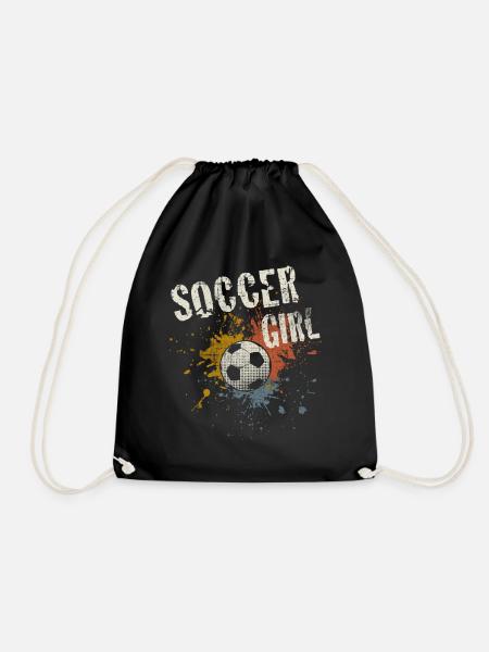 Fußball Mädchen - Turnbeutel - Schwarz