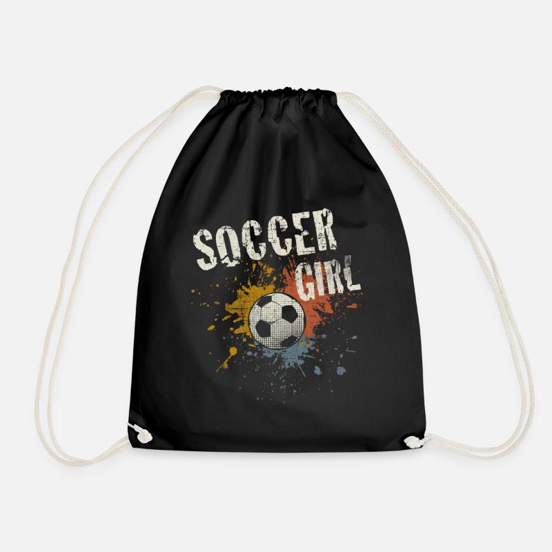 Fußball Mädchen - Turnbeutel - Schwarz