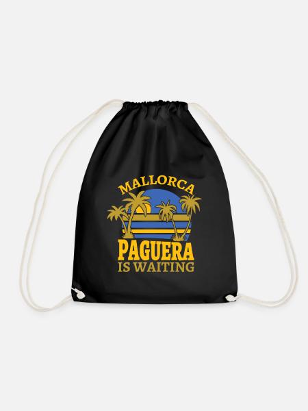 Paguera is Waiting - I love Peguera - Mallorca - Drawstring Bag - black