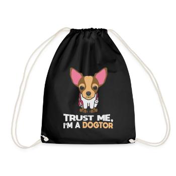 Trust Me I'm A Dogtor Dog Dwarf Pinscher - Drawstring Bag - black - Front
