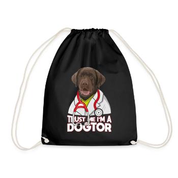 Trust Me I'm A Dogtor Labrador - Drawstring Bag - black - Front