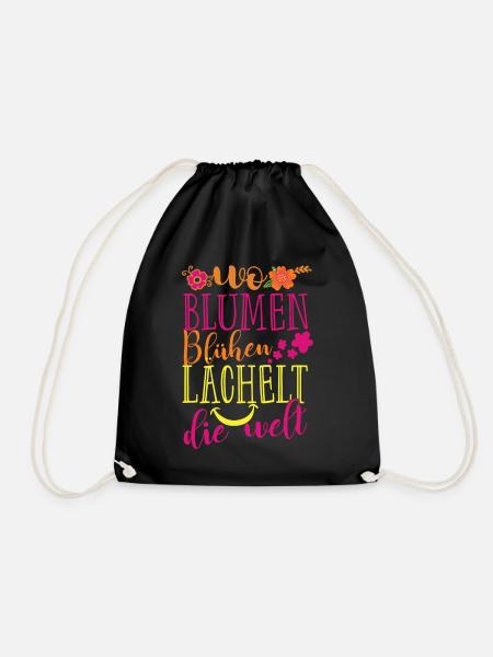Blumen Blühen Florsit Floristik Floristin Lächeln - Turnbeutel - Schwarz