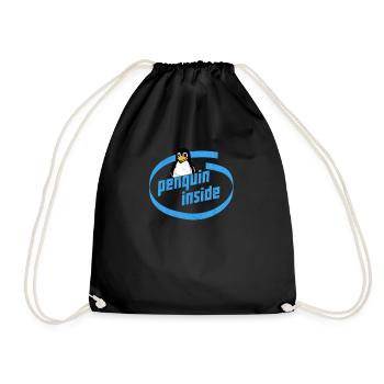 Penguin Inside Informatik funny saying - Drawstring Bag - black - Front