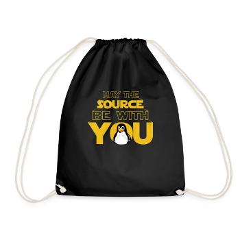 May the Source be with you Dark lustig Nerd - Turnbeutel - Schwarz - Vorne
