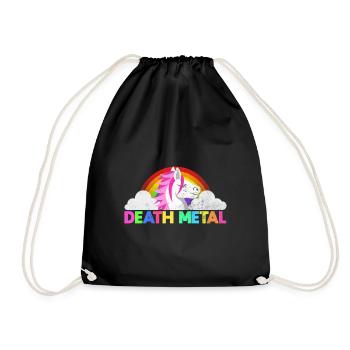 Rainbow Death Metal Unicorn - Drawstring Bag - black - Front