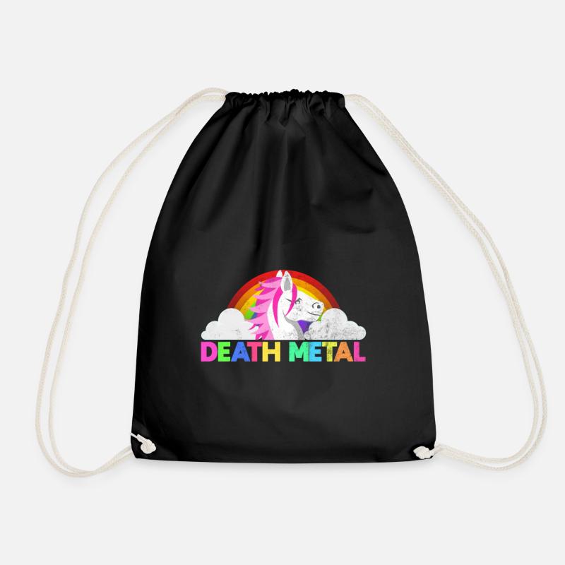 Regenbogen Death Metal Einhorn - Turnbeutel - Schwarz