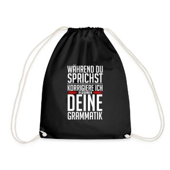 Pendant que vous parlez, je corrige votre grammaire - Sac de sport léger - noir - Devant