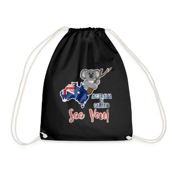 Australien Koala Bär Reisen - Turnbeutel - Schwarz - Vorne