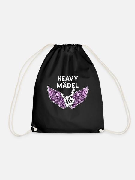 Heavy Mädel Heavy Metal für Frauen Damen Mädchen - Turnbeutel - Schwarz