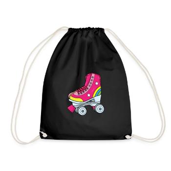 Patins à roulettes - Patin à roulettes rose avec arc-en-ciel - Sac de sport léger - noir - Devant