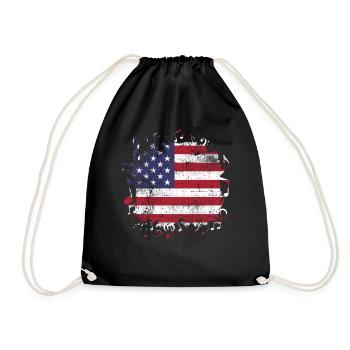 Musique drapeau USA - Sac de sport léger - noir - Devant
