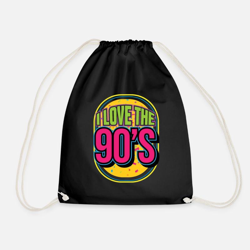 90s I love the 90's 90s Gift Party - Drawstring Bag - black