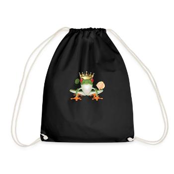 Süßer Froschkönig - Prinz Frosch Comic - Drawstring Bag - black - Front