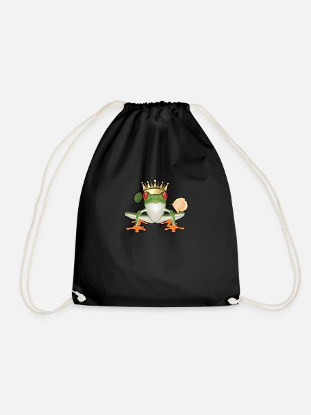 Süßer Froschkönig - Prinz Frosch Comic - Turnbeutel - Schwarz