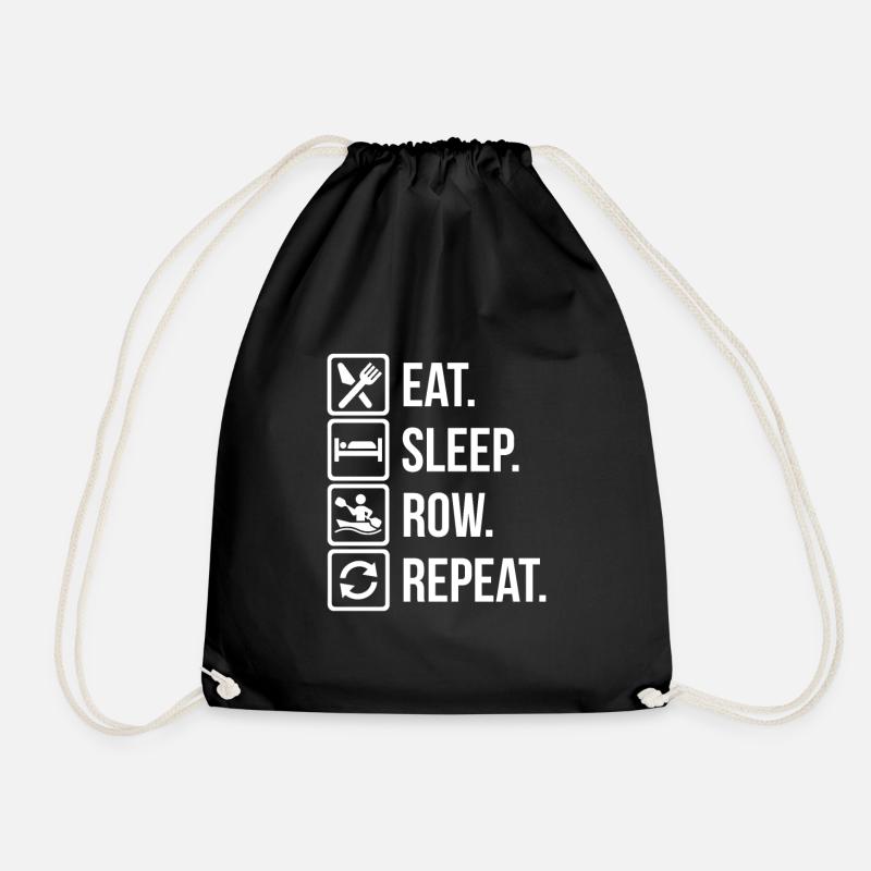 Aviron - Eat, Sleep, Ruder / Row, Repeat - Sac de sport léger - noir
