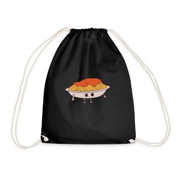 Pâtes - assiettes de spaghettis bolognaise - Sac de sport léger - noir - Devant