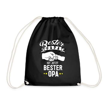 Geschenk fuer Papa Opa - Turnbeutel - Schwarz - Vorne