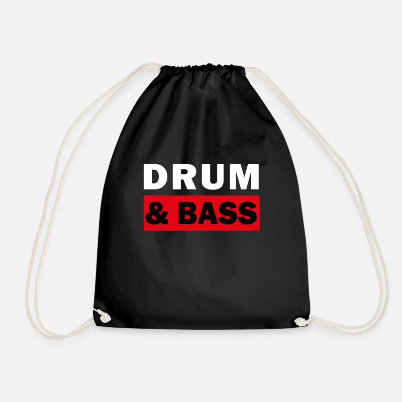 Drum and bass rave - Drawstring Bag - black