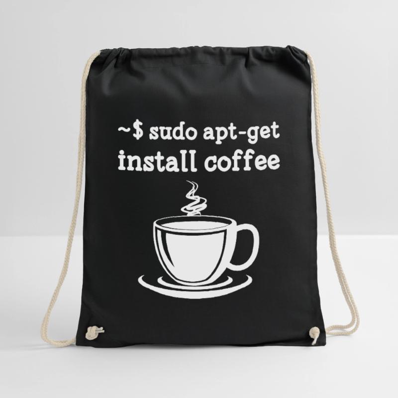 Linux Sudo Apt-Get Install Coffee Drawstring Bag