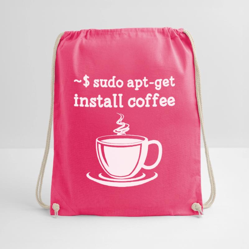 Linux Sudo Apt-Get Install Coffee Drawstring Bag
