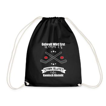 Eishockey Geheult Wird Erst Spruch Hockey Geschenk - Turnbeutel - Schwarz - Vorne