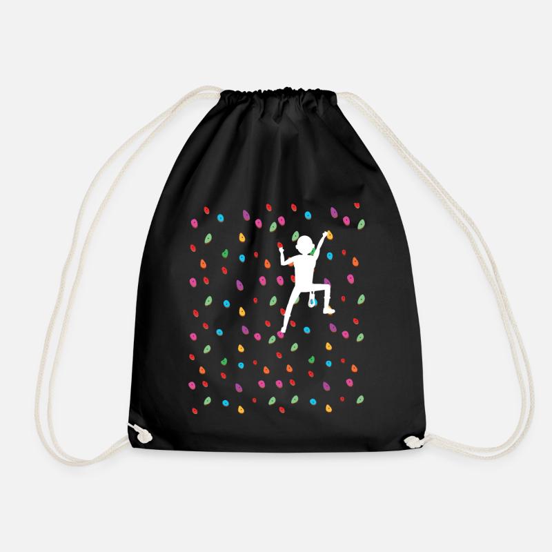 Klettern Bouldern Kletterwand Boulder Geschenkidee - Turnbeutel - Schwarz