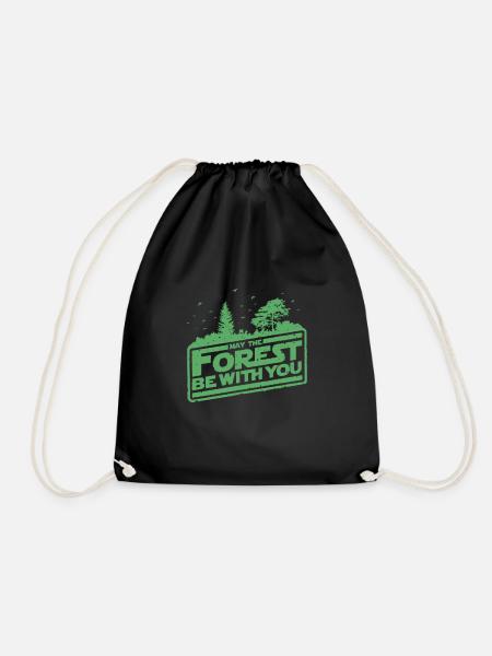 Deforestation - May the forest be with you - Drawstring Bag - black