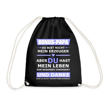 Bonus Papa - Turnbeutel - Schwarz - Vorne