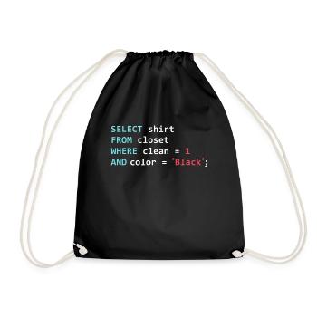 Programmierer Datanbank Lustiges SQL Query - Turnbeutel - Schwarz - Vorne