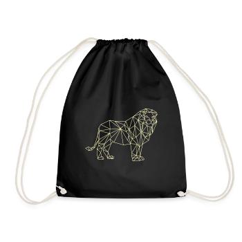 Lion polygone nature géométrique nature - Sac de sport léger - noir - Devant