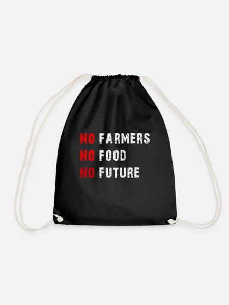 No Farmers No Food No Future Farmer Farmer - Drawstring Bag - black