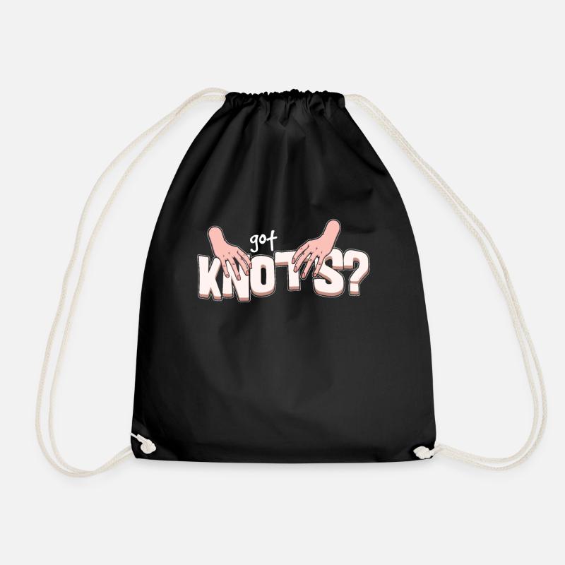 Funny massage therapist got knot massage-T - Drawstring Bag - black